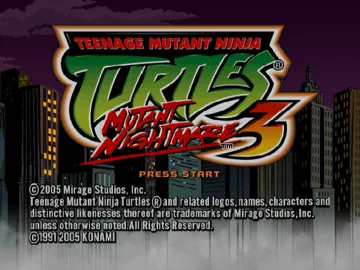 Teenage Mutant Ninja Turtles 3 - Mutant Nightmare (Disc 1) screen shot title